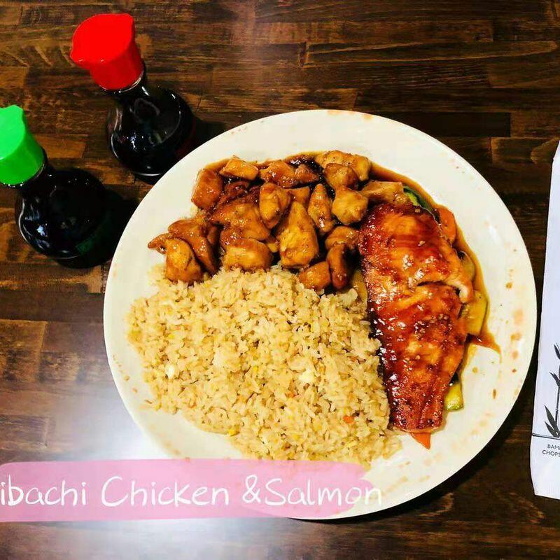 Hibachi. Chicken & Salmon